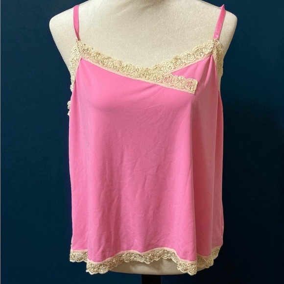 Lane Bryant Black and Pink Camis with Lace Trim. Pack of 2 - Picture 5 of 6